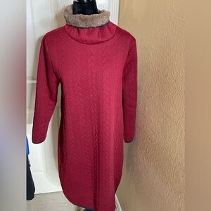 Red Tunic Sweater Dress Coat Large​​​​​​​​​​​​​​